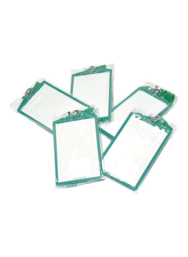 FIS 25-Piece Colored Vertical Badge Set With Lanyard Green - Image 2