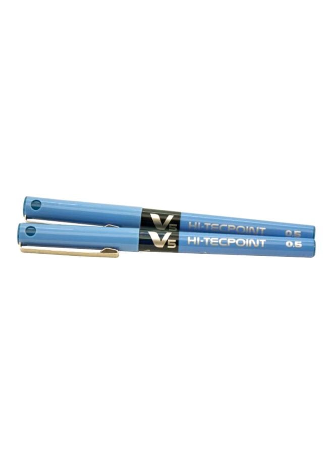 PILOT 2-Piece V5 Hi-Tecpoint Liquid Ink Pen Set Blue/Black/Silver 