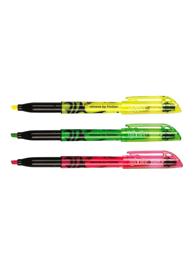 PILOT Pack Of 3 Frixion Highlighter Green/Yellow/Pink - Image 1