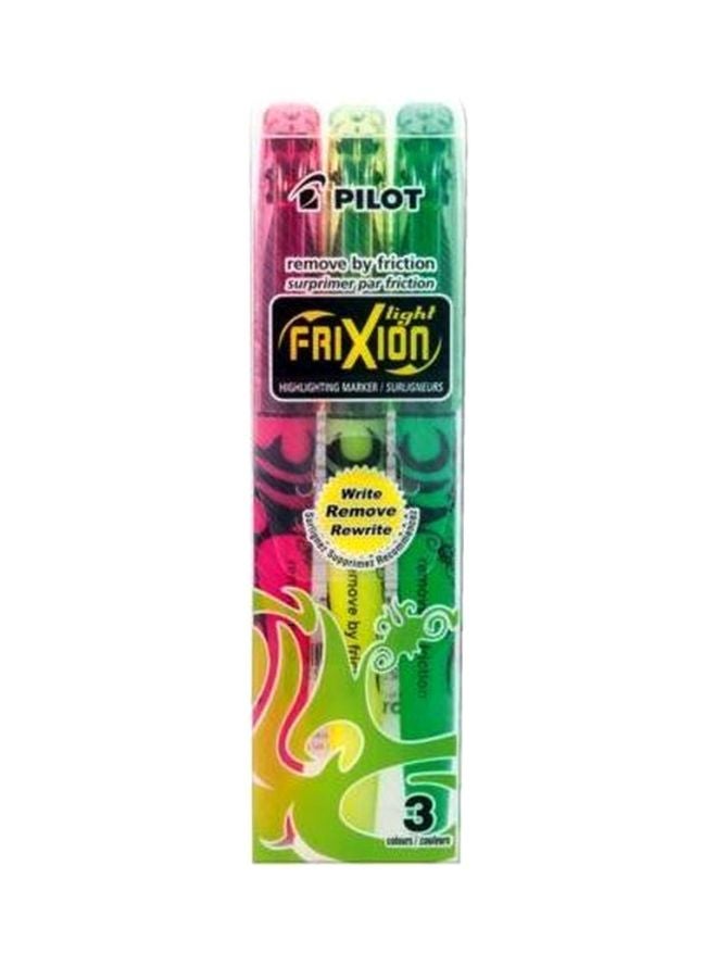 PILOT Pack Of 3 Frixion Highlighter Green/Yellow/Pink - Image 3