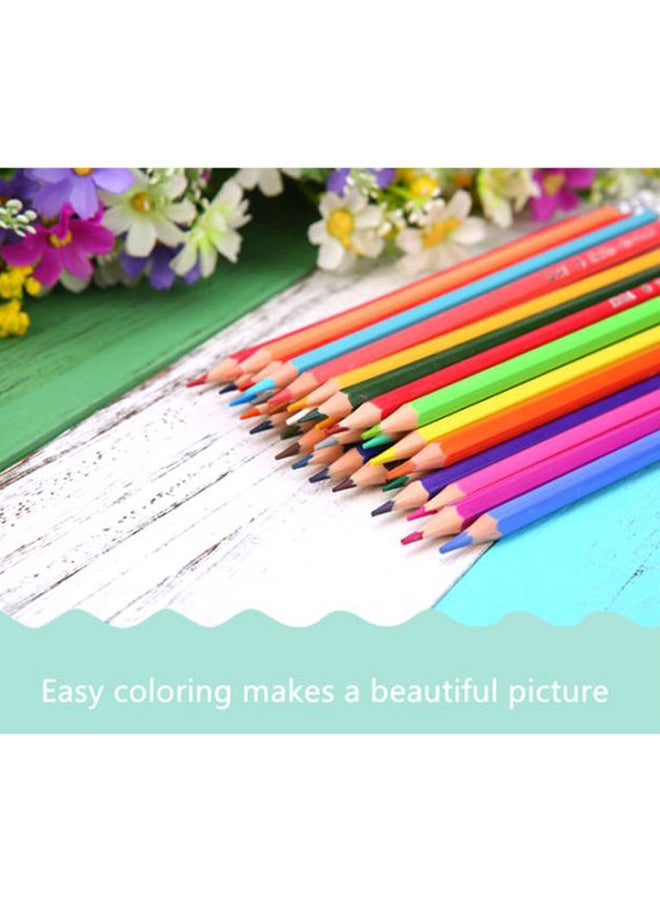 Beauenty 36-Pieces Of Professional Drawing Pencil Set With Canvas Bag Green/Yellow/Pink - Image 2