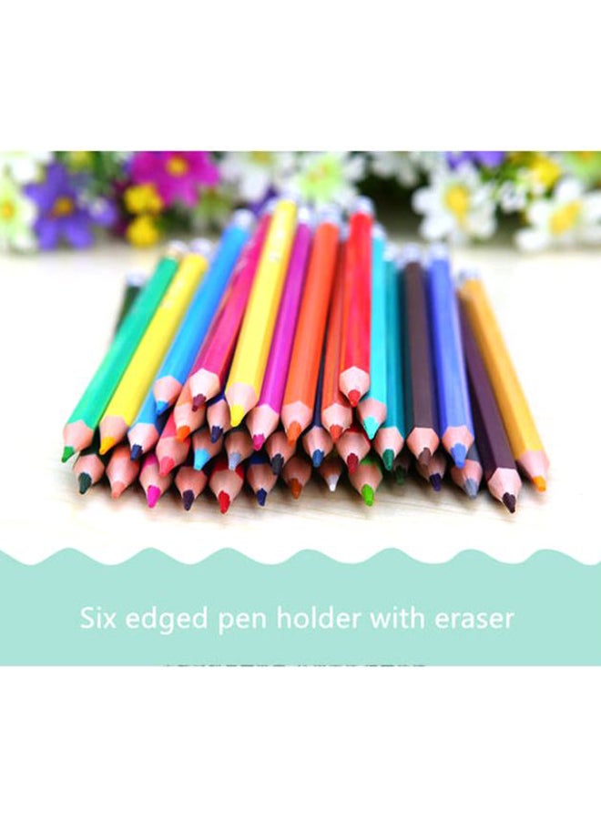 Beauenty 36-Pieces Of Professional Drawing Pencil Set With Canvas Bag Green/Yellow/Pink - Image 3