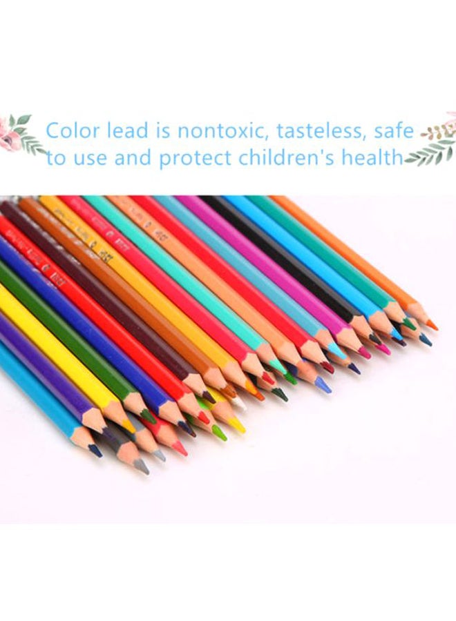 Beauenty 36-Pieces Of Professional Drawing Pencil Set With Canvas Bag Green/Yellow/Pink - Image 4