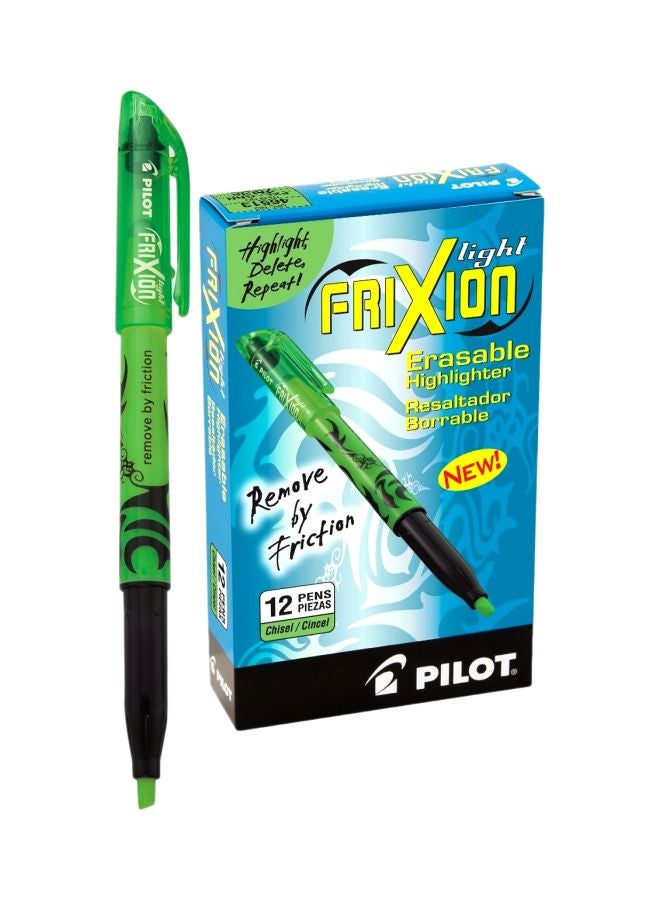PILOT 12-Piece FriXion Light Erasable Highlighter Green  - Image 1