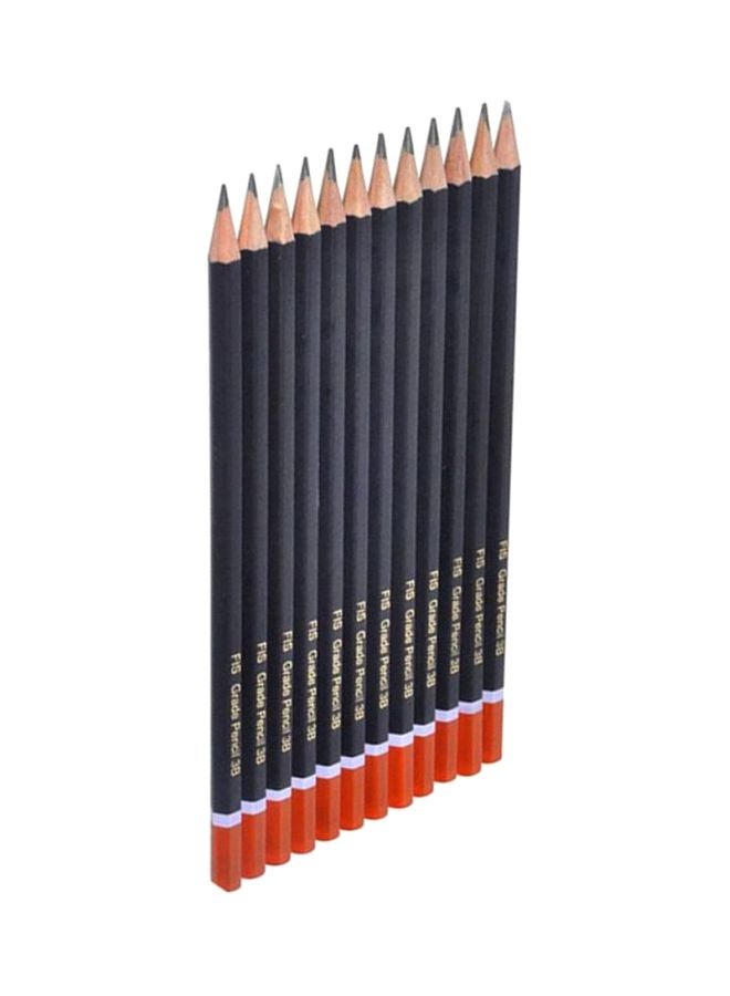 إف اي أس  طقم أقلام الرصاص بدرجة 3B مكون من 12 قطعة أزرق/أحمر - Image 1