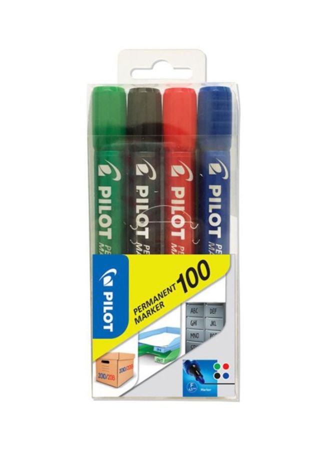 PILOT 4- Piece Bullet Tip Permanent Marker Red/Blue/Green - Image 2