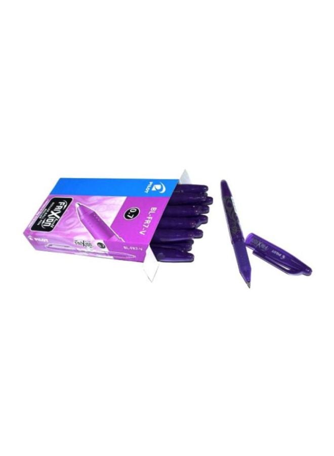 بايلوت طقم أقلام حبر جاف فريكسيون كروية الرأس ,قابلة للمسح من 12 قطعة أرجواني/ أبيض/ شفاف - Image 3