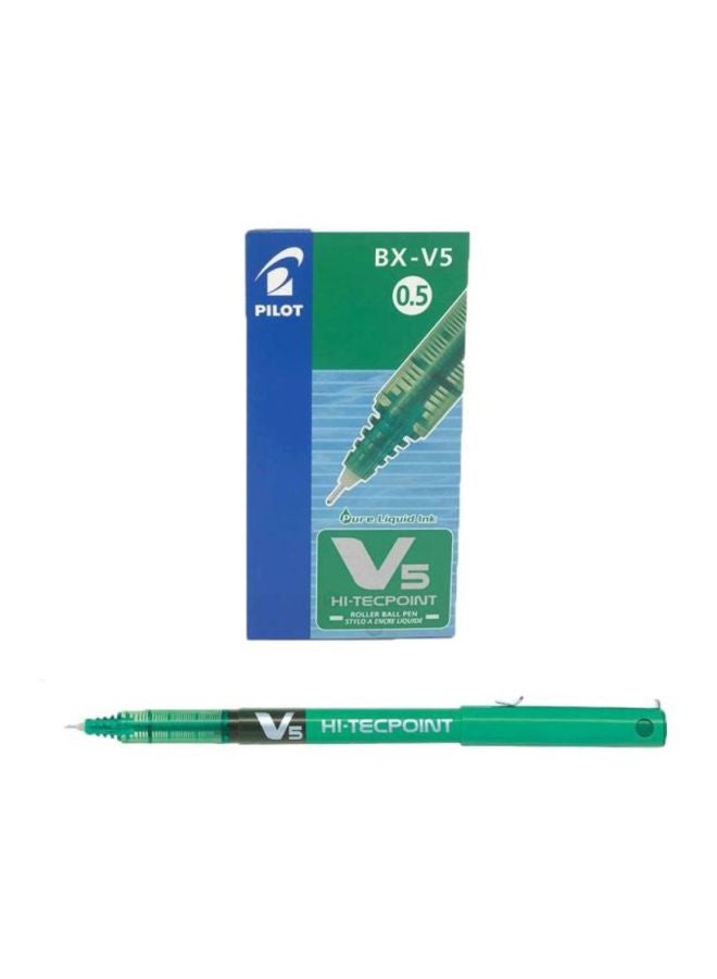 بايلوت مجموعة أقلام حبر هاي تيكبوينت V5 برأس كروية مكوّنة من 12 قطعة أخضر - Image 2