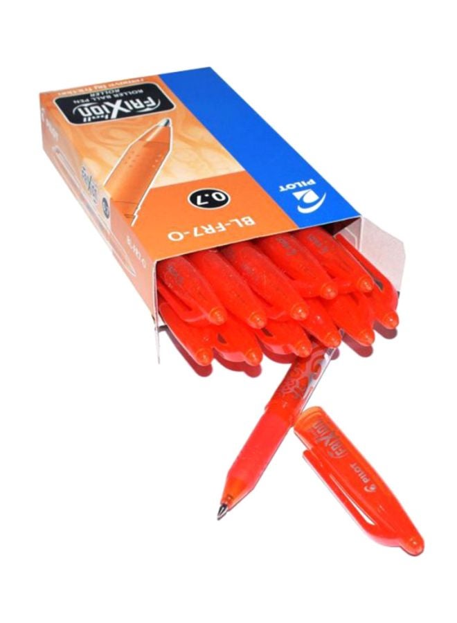 بايلوت طقم أقلام حبر جاف فريكسيون كروية الرأس وقابلة للمسح من 12 قطعة برتقالي - Image 1