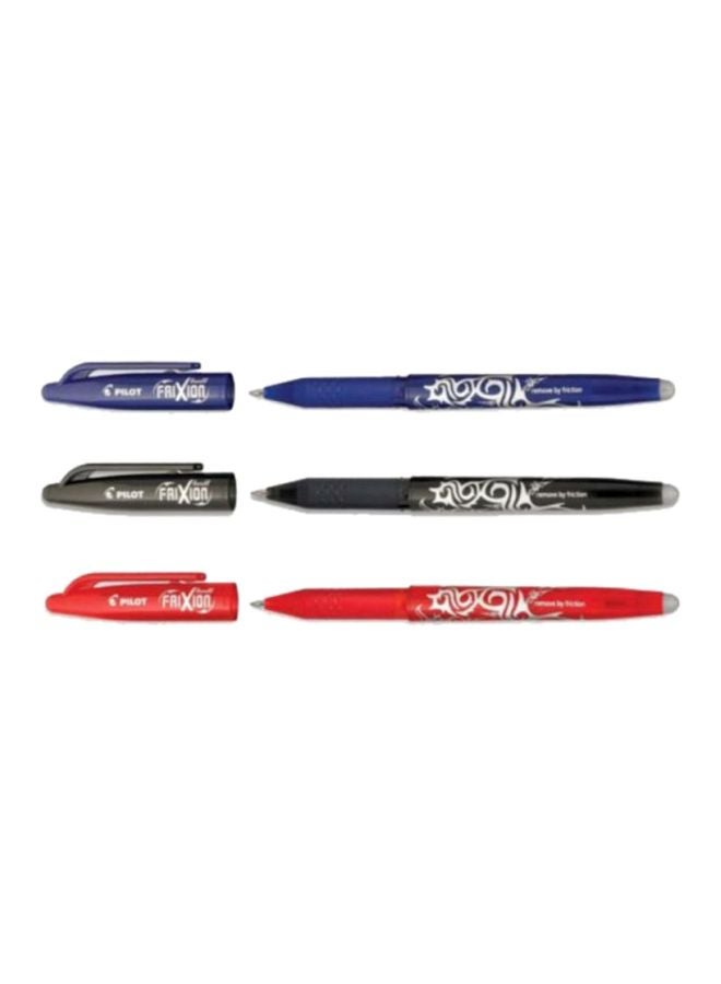Pack Of 12 Erasable Roller Gel Pens Blue/Red/Black