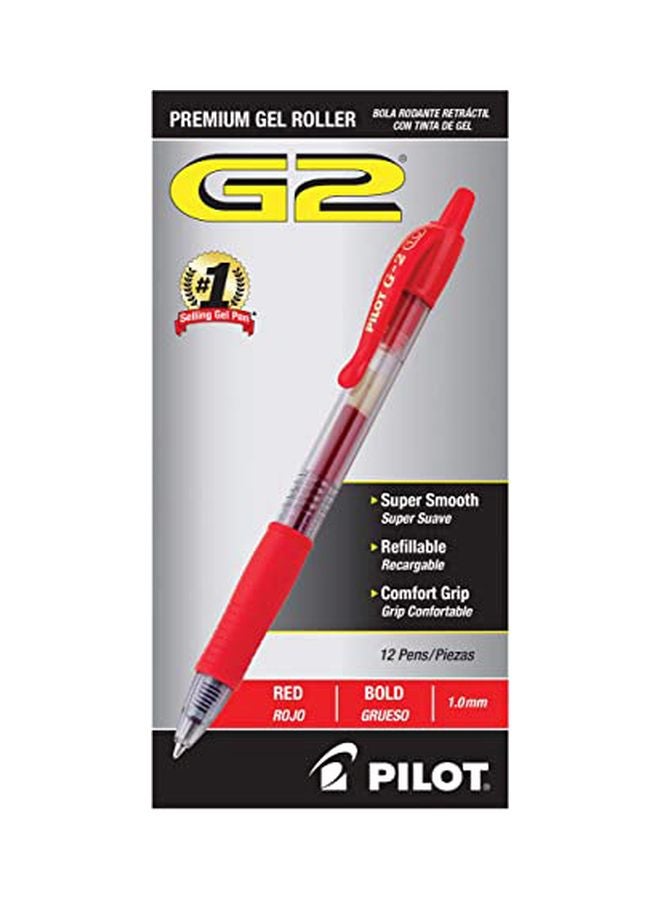 PILOT 12-Piece Super Grip Medium Rollerball Pen Red - Image 2