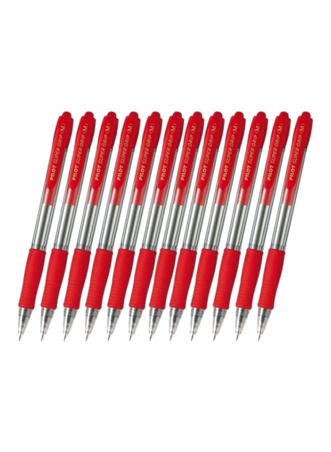 PILOT 12-Piece Super Grip Medium Rollerball Pen Red - Image 1