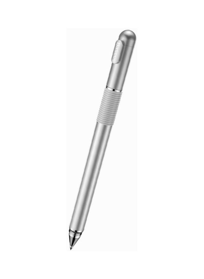 Baseus 2-in-1 Capacitive Touchscreen Stylus & Ballpoint Pen for Smartphones and Tablets Silver  - Image 1