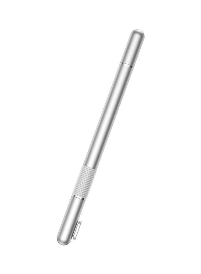 Baseus 2-in-1 Capacitive Touchscreen Stylus & Ballpoint Pen for Smartphones and Tablets Silver  - Image 2