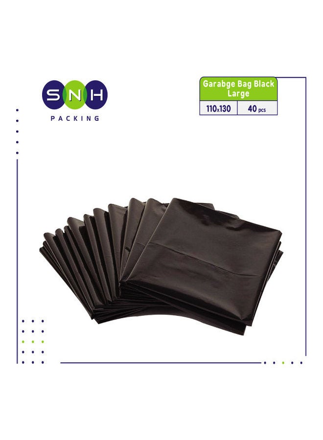 أكياس قمامة قابلة للتسميد 40 قطعة حجم كبير أسود 110x130سم - Image 3