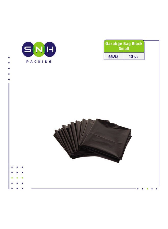 أكياس قمامة قابلة للتحلل من 10 قطع أسود 65x95سم - Image 2