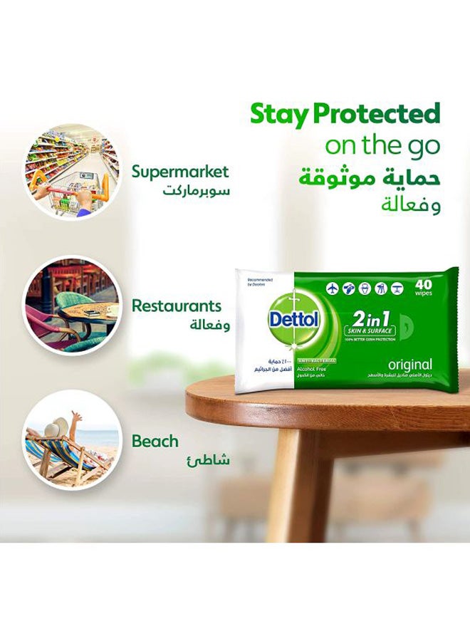 Dettol Original Wet Wipes, Pack Of 20  - Image 2