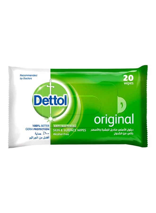 Dettol Original Wet Wipes, Pack Of 20  - Image 1