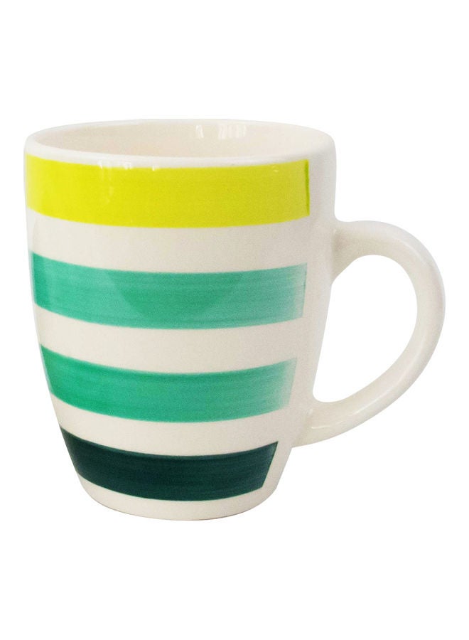 RAJ Stoneware Coffee Mug Green/White/Yellow  - Image 1