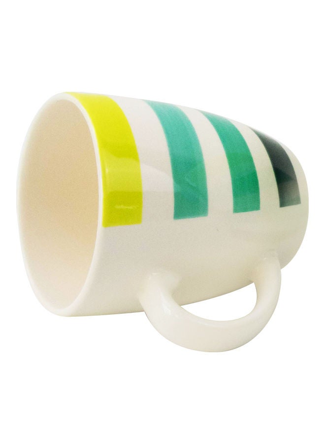 RAJ Stoneware Coffee Mug Green/White/Yellow  - Image 2