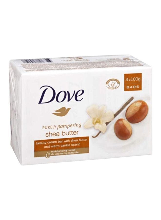 Dove Pack of 4 Purely Pampering Beauty Cream Bar Soap With Shea Butter