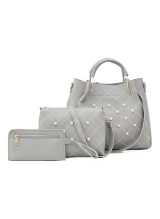 3-Piece Stone Studded Bags Grey - v1616526067/N45713254A_1