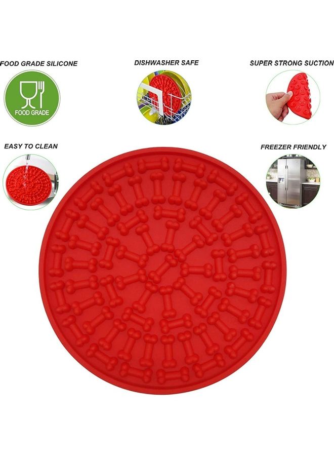 شو وو بساط توزيع طعام من السيليكون لإطعام الكلاب ببطء أحمر 5.90 x 5.90بوصة - Image 2