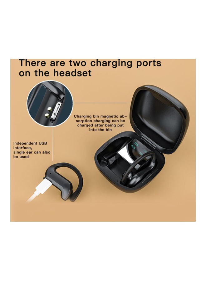 سماعة رأس طراز MD03 مضادة للماء مزودة بخطاف للأذن ومزودة بعلبة أسود - Image 2