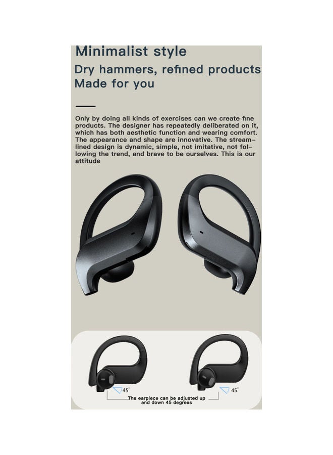 سماعة رأس طراز MD03 مضادة للماء مزودة بخطاف للأذن ومزودة بعلبة أسود - Image 5