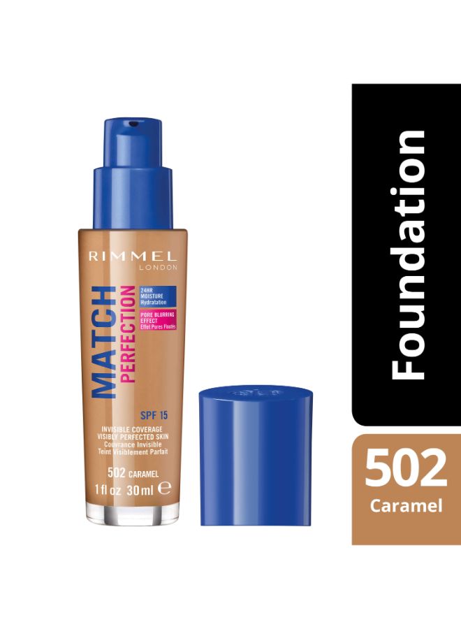 RIMMEL LONDON Match Perfection Foundation – 502 –Caramel  - Image 3