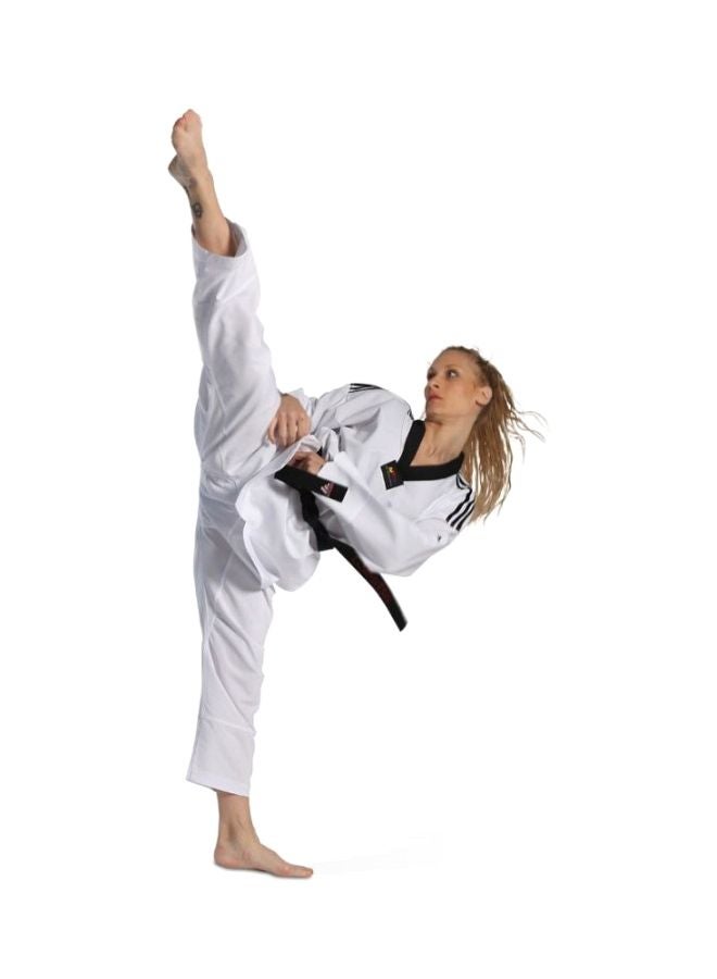Adidas - Taekwondo Lady Dobok Uniform - White/Black 160cm - Image 1