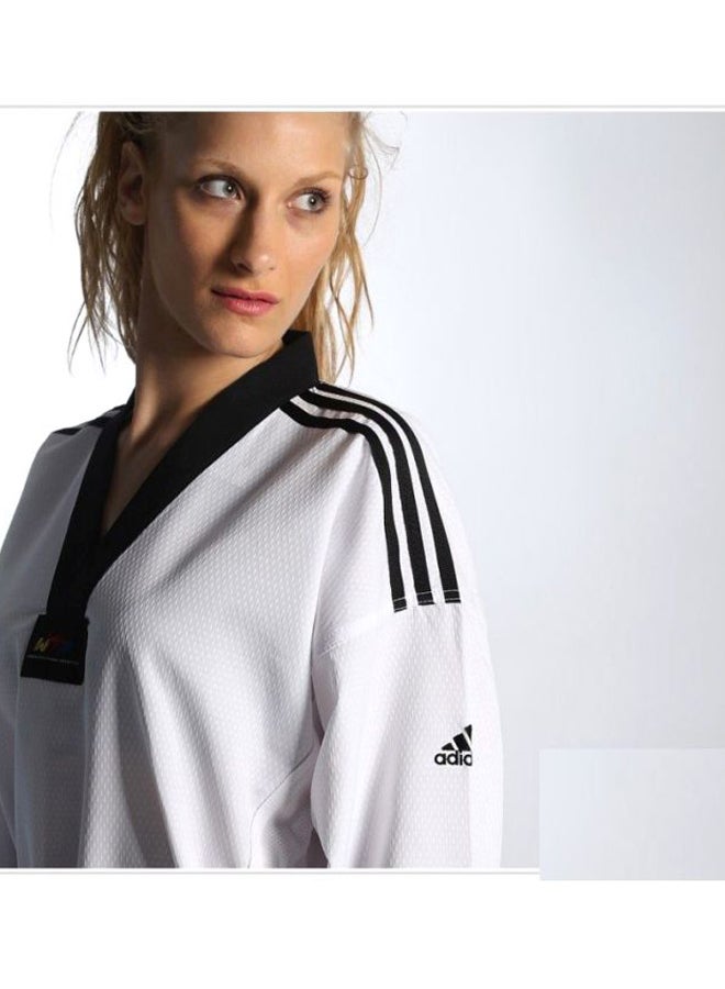Adidas - Taekwondo Lady Dobok Uniform - White/Black 160cm - Image 1