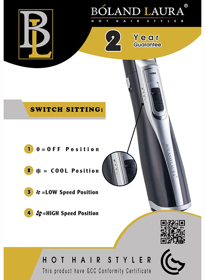 BOLAND LAURA Hot Hair Styler 1200W With One Brush Black  - Image 4