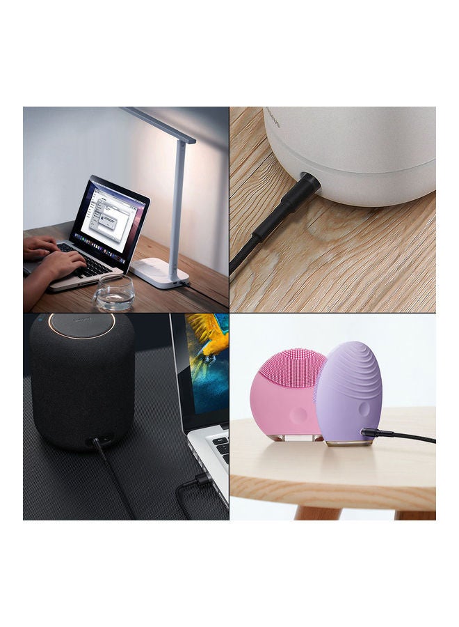 Baseus Cafule Series USB to DC 3.5mm Charging Cable Multi-strand Braided Cord 2A 1m - Gray/Black  - Image 4