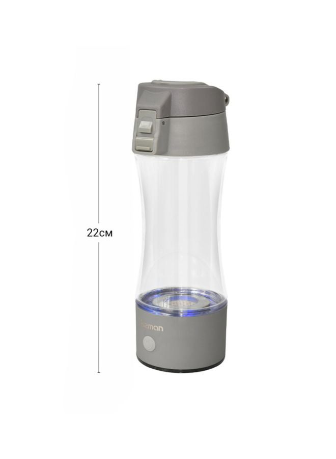 Fissman - Portable Hydrogen Rich Water Generator Rechargeable With USB Ionizer Hydrogen Shaker Water Bottle 320ml Grey - Image 1
