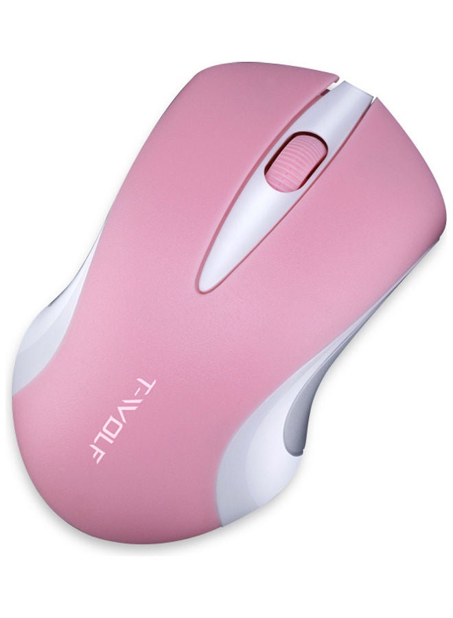 T-WOLF Wireless Optical Office Mouse Pink/Grey  - Image 1