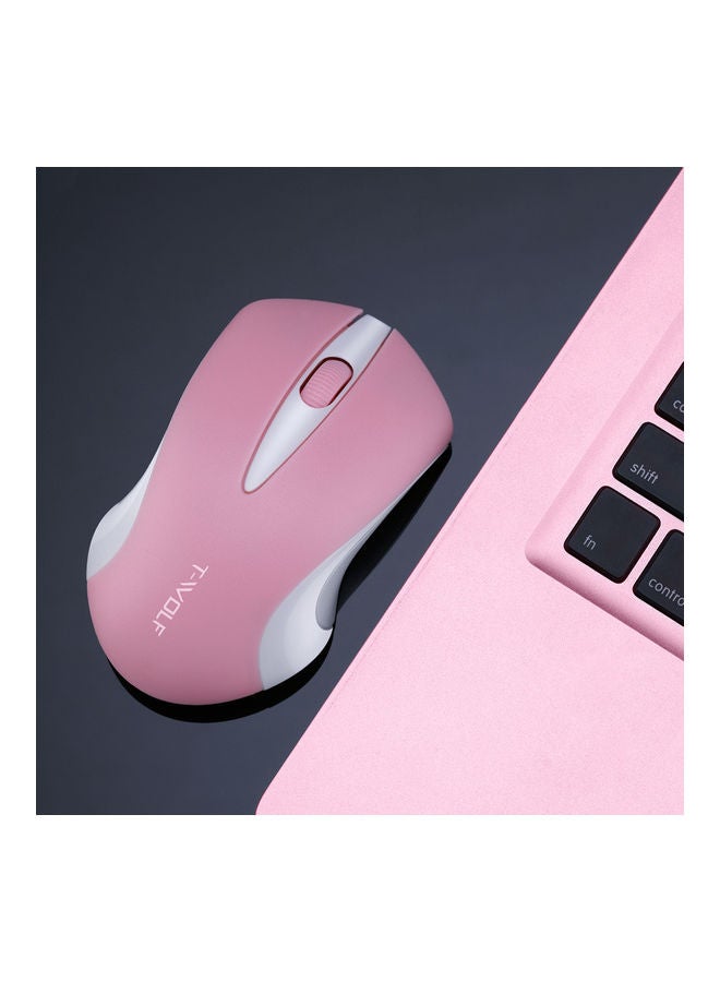 T-WOLF Wireless Optical Office Mouse Pink/Grey  - Image 3