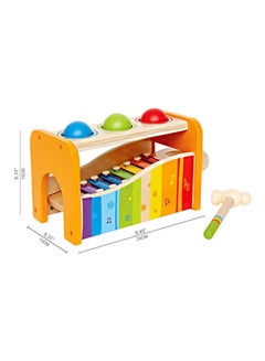 Hape 6-Piece Pound And Tap Bench Multi Functional Musical Instrument Toy Set For Kids 30x15x18cm  - Image 4