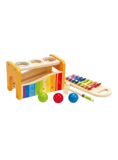 Hape 6-Piece Pound And Tap Bench Multi Functional Musical Instrument Toy Set For Kids 30x15x18cm  - Image 5