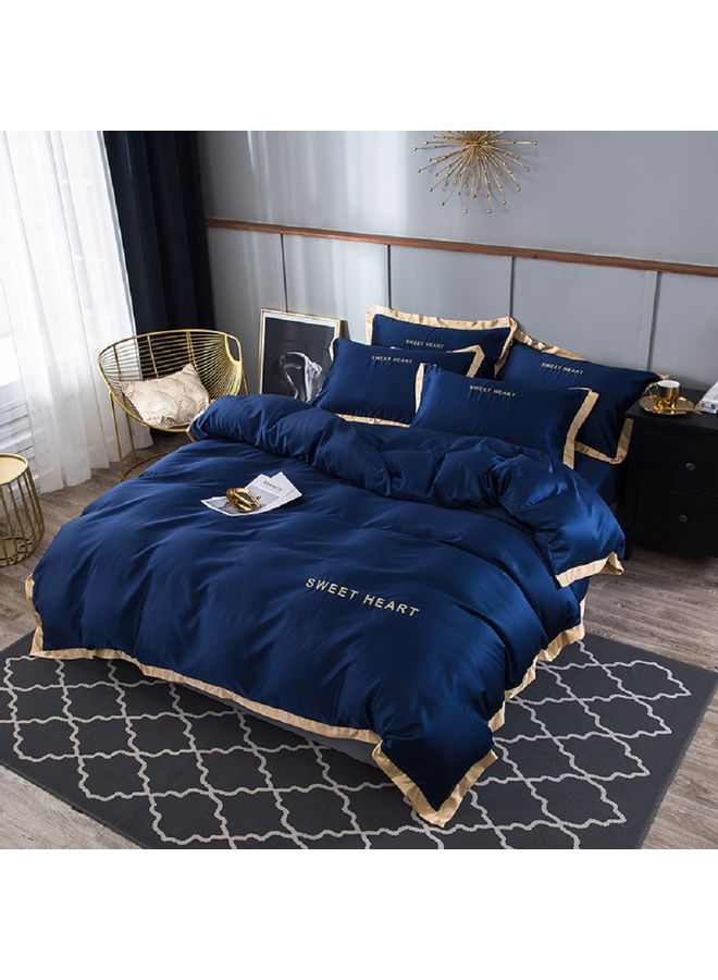 4 Piece Set Of Washed Cover Silk Blue 220 x 240cm  - Image 2