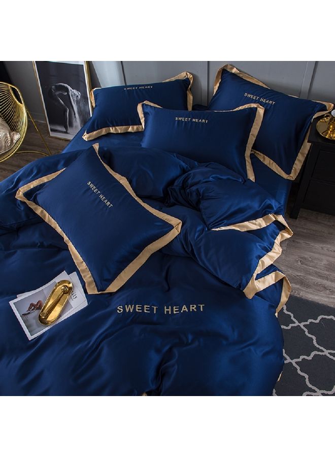 4 Piece Set Of Washed Cover Silk Blue 220 x 240cm  - Image 3