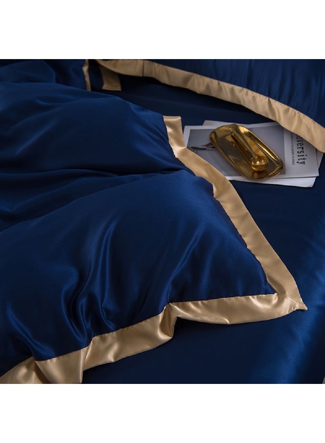 4 Piece Set Of Washed Cover Silk Blue 220 x 240cm  - Image 5