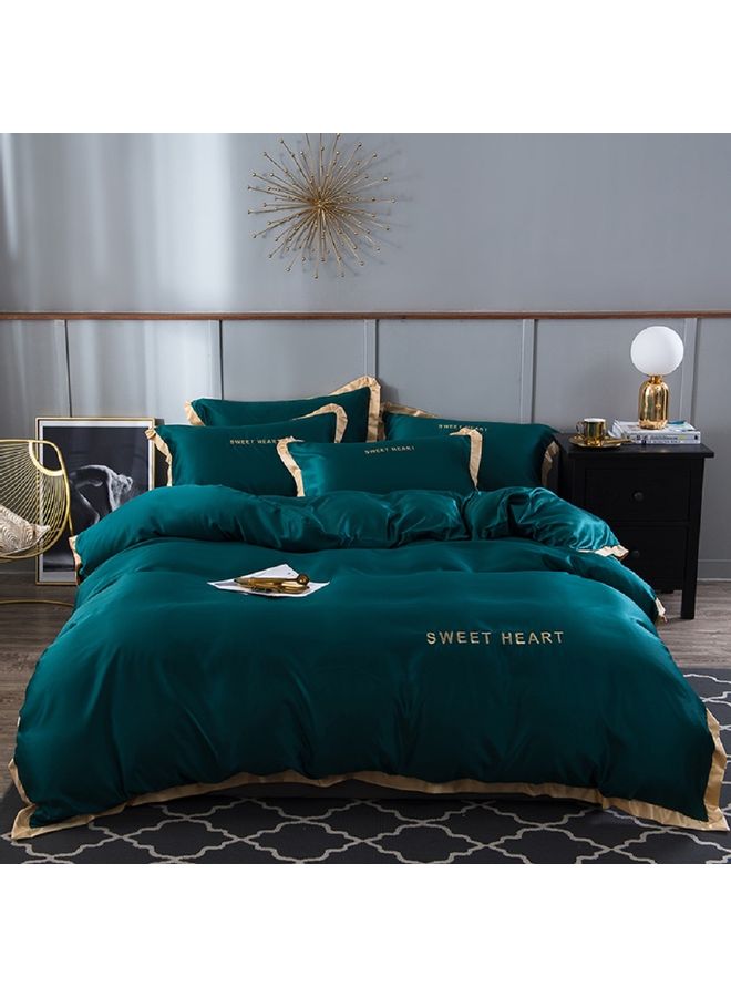 Generic 4 Piece Set Of Washed Cover Silk Green 220 x 240cm  - Image 1