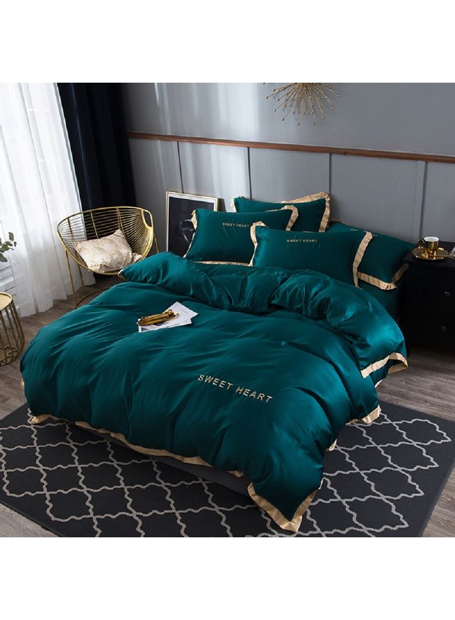Generic 4 Piece Set Of Washed Cover Silk Green 220 x 240cm  - Image 2