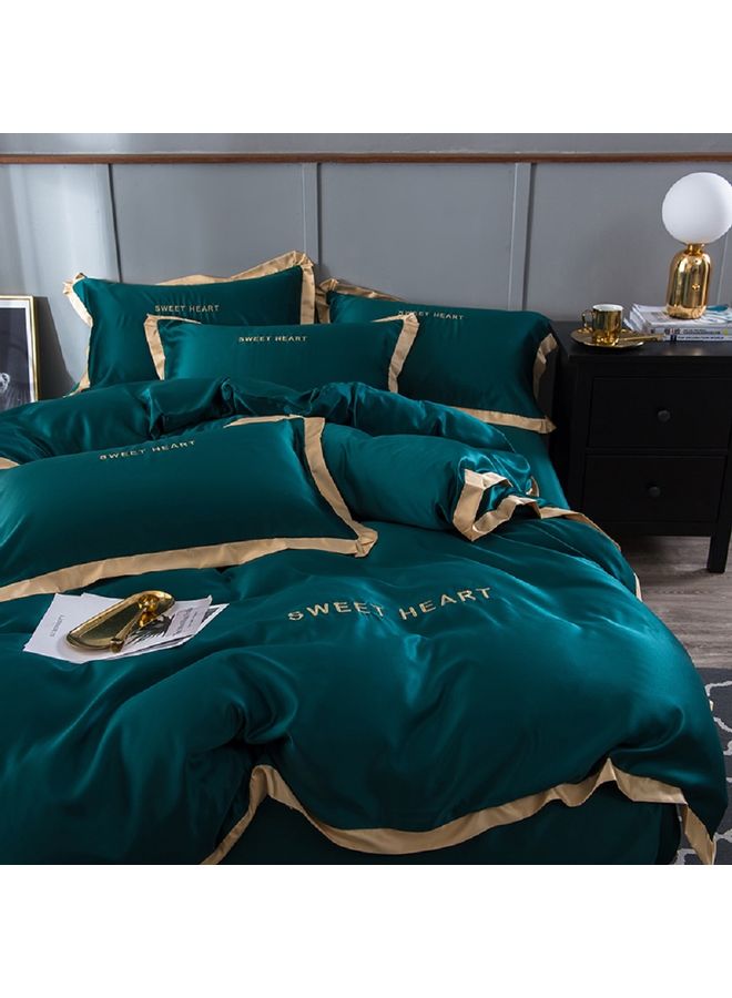 Generic 4 Piece Set Of Washed Cover Silk Green 220 x 240cm  - Image 3