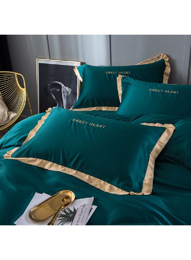 Generic 4 Piece Set Of Washed Cover Silk Green 220 x 240cm  - Image 4