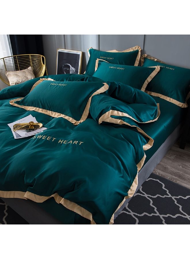 Generic 4 Piece Set Of Washed Cover Silk Green 220 x 240cm  - Image 5