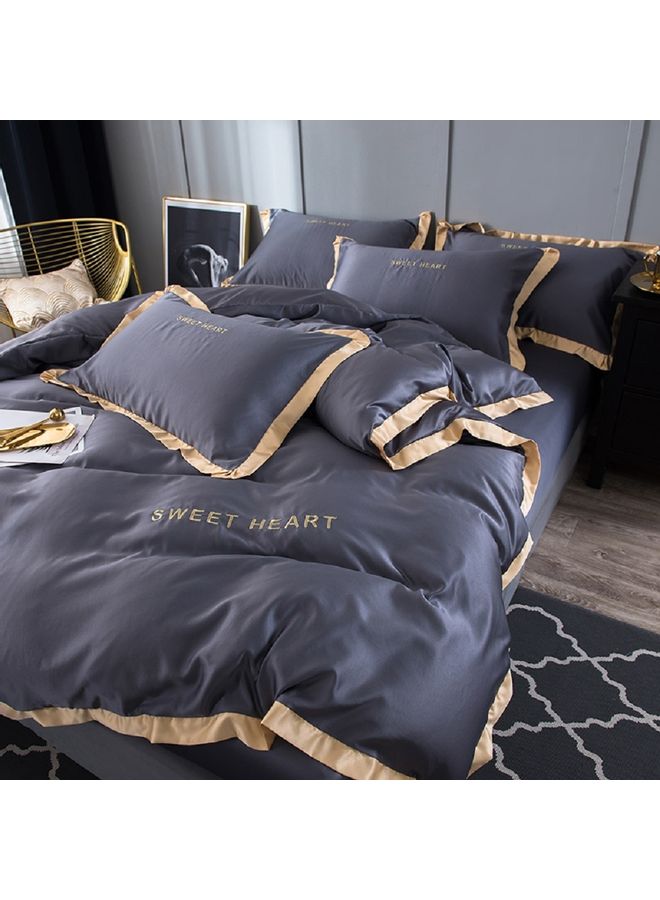 4 Piece Set Of Washed Cover Silk Grey 220 x 240cm  - Image 3