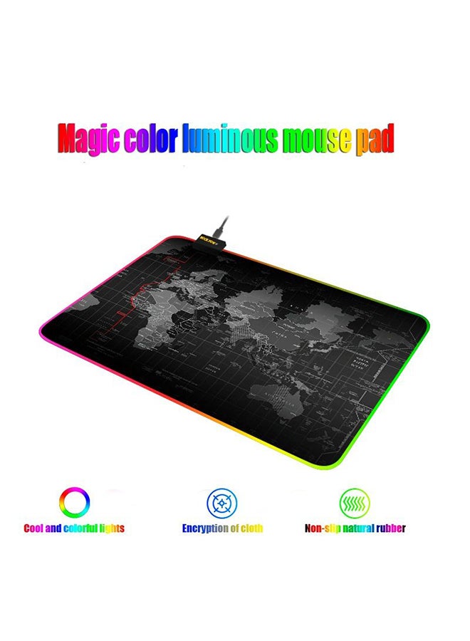 Rock Pow World Map Gaming Mouse Pad With 14 Lighting Modes And Anti Slip Rubber Base  - Image 4