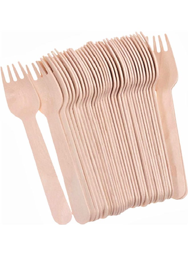 Family Ship 36-Piece Wooden Fork Set Beige  - Image 1